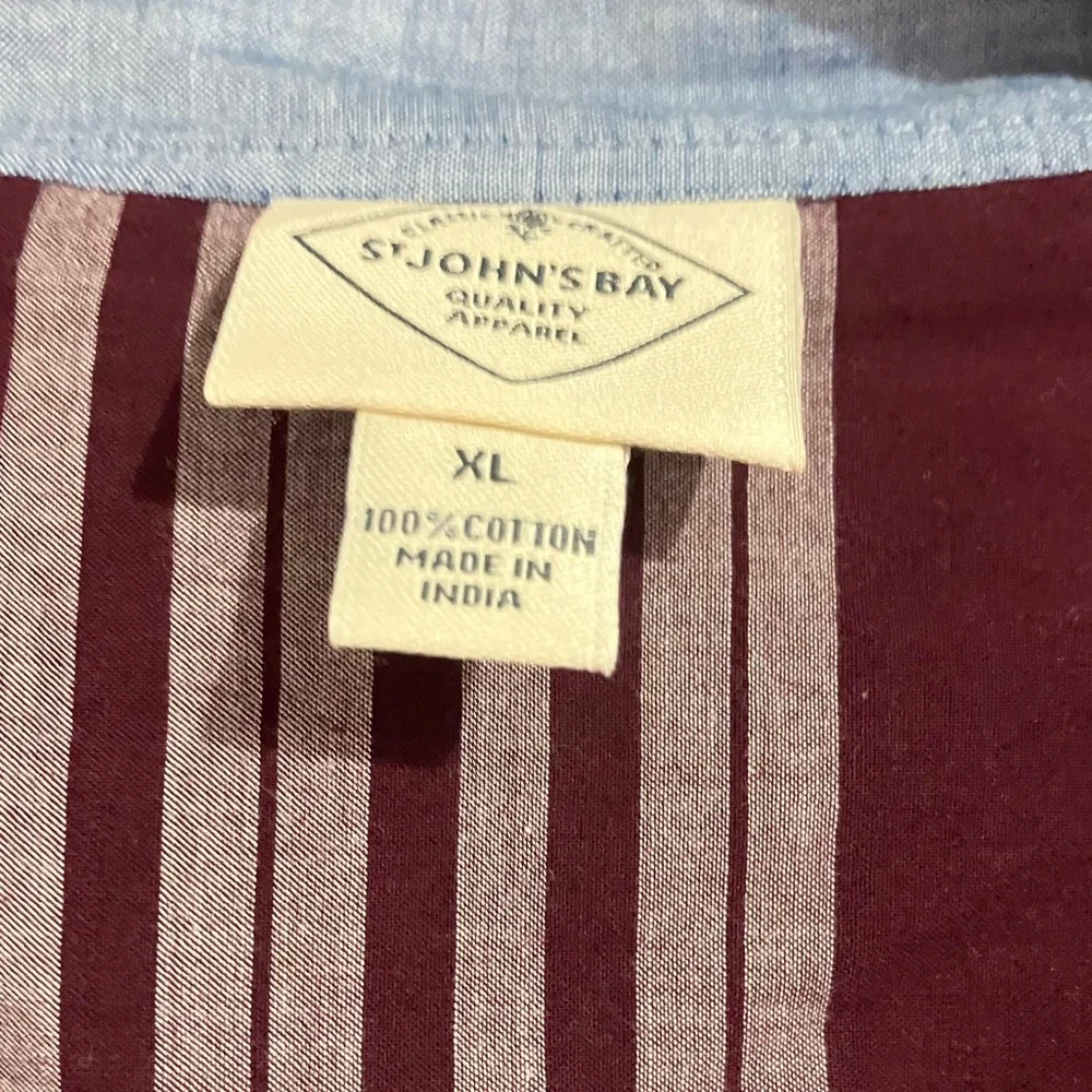 St. John’s Bay Red Flannel Button Down - Picture 2 of 2